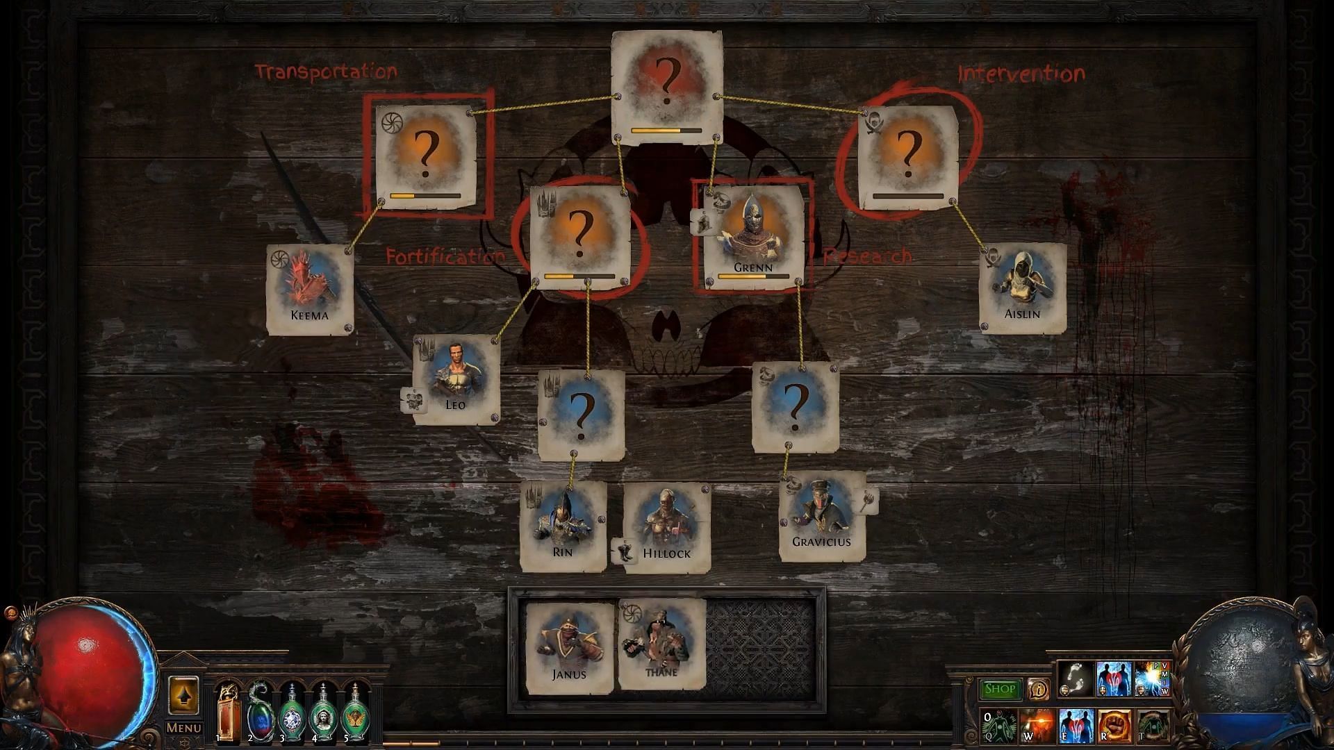 you can move members on the syndicate board (Image via Grinding Gear Games)